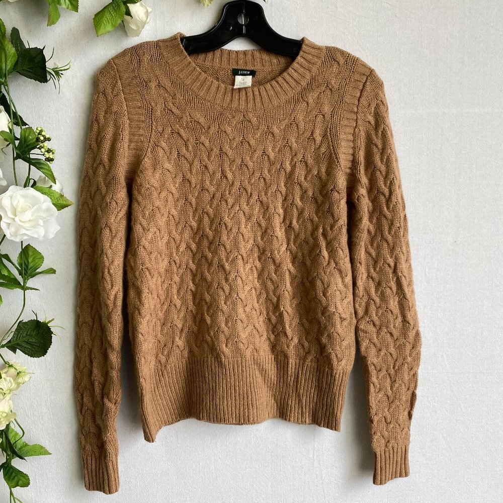 J. Crew Women's Cable Knit Sweater - Camel Brown - Price Is Firm